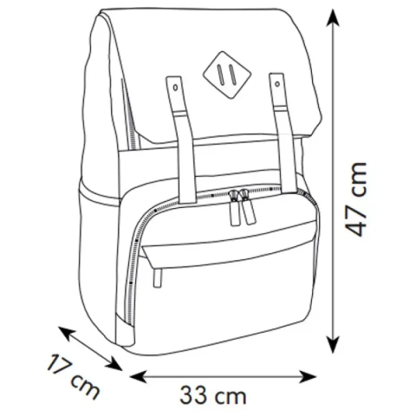 Spirit: Schwarzer gemusterter Rucksack mit hautfarbenen Riemen 47x33x17cm Bild 4