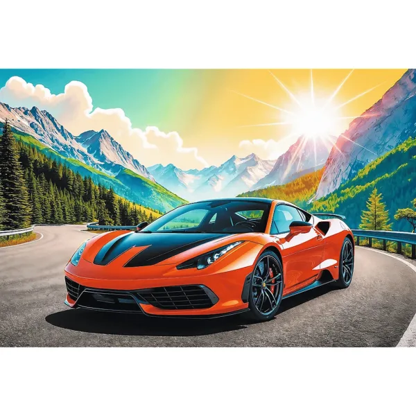 Sportwagen im Gebirge 100-teiliges Puzzle - Trefl Bild 2