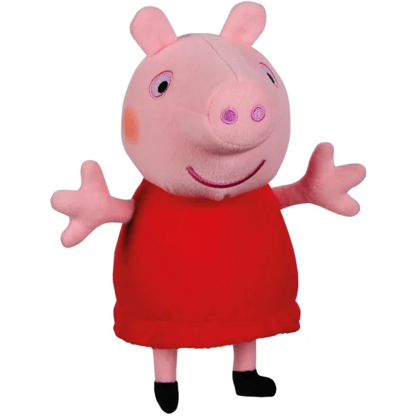 Sprechende Peppa Wutz Plüschfigur in rotem Kleid 20cm Bild 2