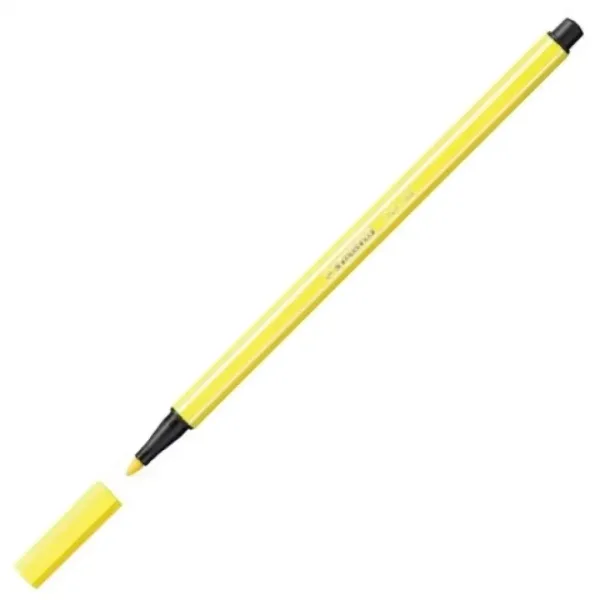 Stabilo: Pen 68 Filzstift in fluoreszierendem Gelb, 1mm Bild 2