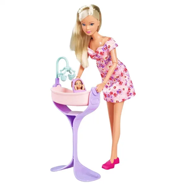 Steffi Love: Steffi schwangere Puppe mit Wiege und Zubehör - Simba Toys Bild 2