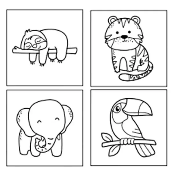 Sticker Art: Ausmalbare Tierset-Aufkleber - Comansi Bild 2