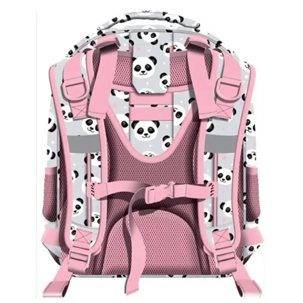 St.Right Grey Panda zweifächiger Schulranzen, Rucksack 39x29x17cm Bild 2