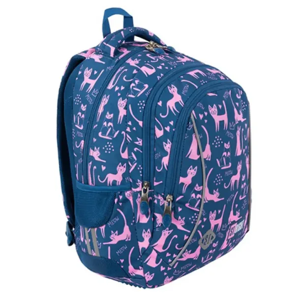 St.Right Lazy Cats dreikammerige Schultasche, Rucksack 39 x 27 x 17 cm Bild 2