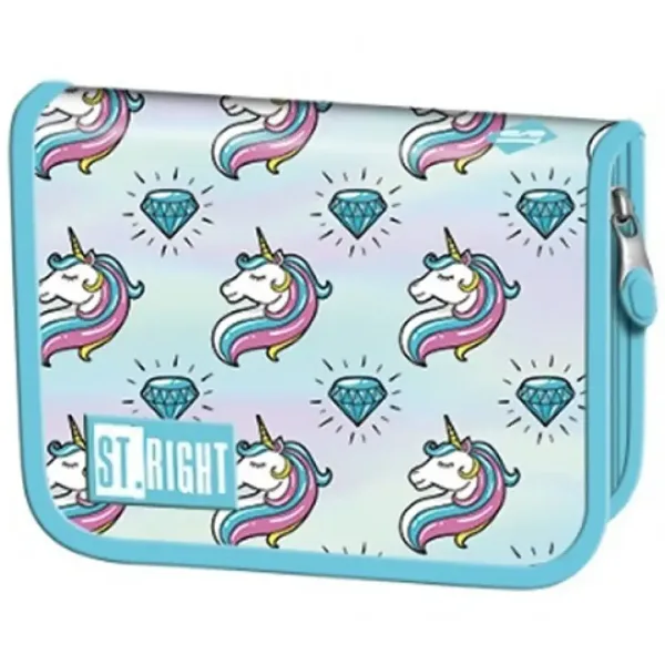 St.Right Pastel Unicorn ausklappbare ungefüllte Federmappe Bild 1