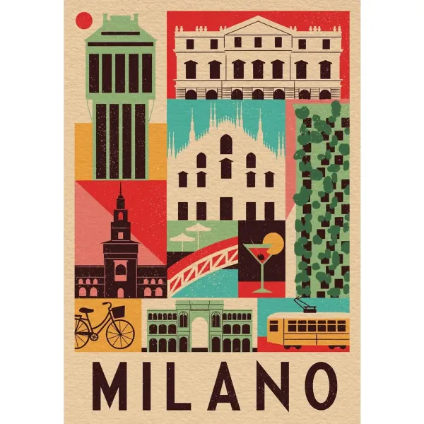 Style in der Stadt Mailand 1000 Teile Puzzle - Clementoni Bild 2