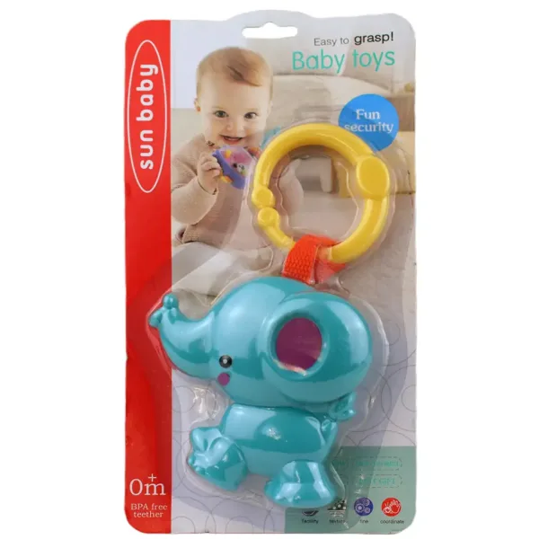 Sun Baby: Fröhlicher blauer Elefant BPA-freie Babyrassel Bild 4