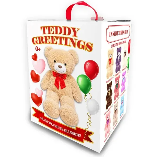 Teddy Greetings: Schneewünsche Plüschbär in weißer Geschenkbox 120cm Bild 2
