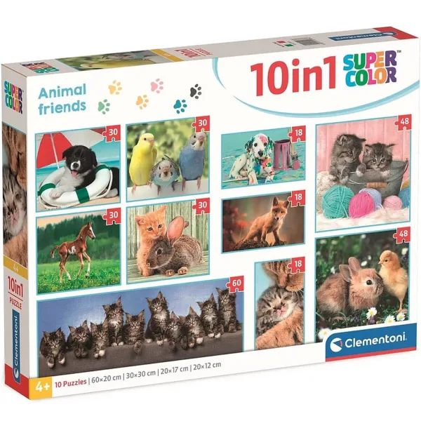 Tierfreunde 10in1 Super Color Puzzle - Clementoni Bild 1