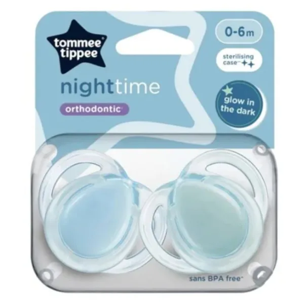 Tommee Tippee: Nachtzeit 2er Set fluoreszierender orthodontischer Schnuller in verschiedenen Varianten (0-6 Monate) Bild 1