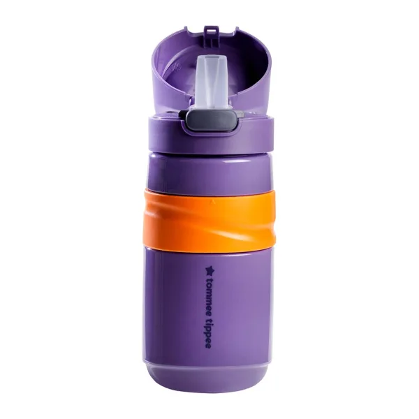 Tommee Tippee: Superstar Flip-Top-Trinkbecher mit Strohhalm in lila 500ml (18 Monate+) Bild 2