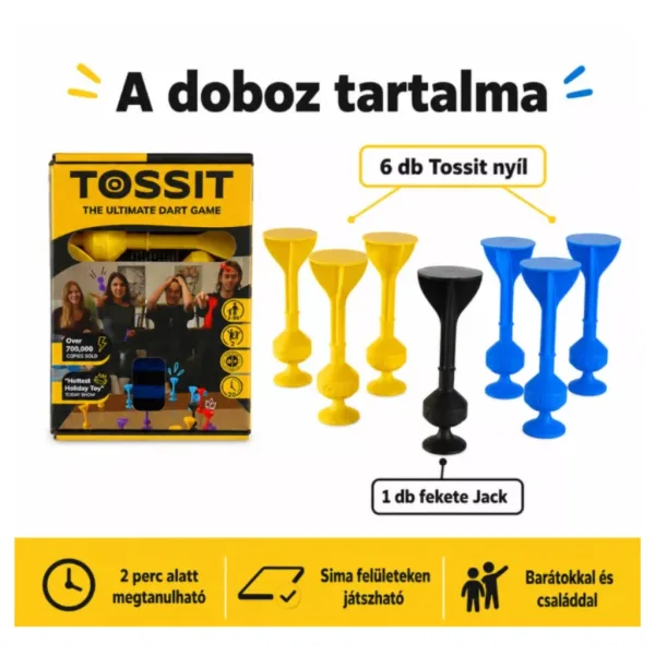 Tossit Starter Pack blau-gelb Silikon Saugnapf Darts Gesellschaftsspiel Bild 2