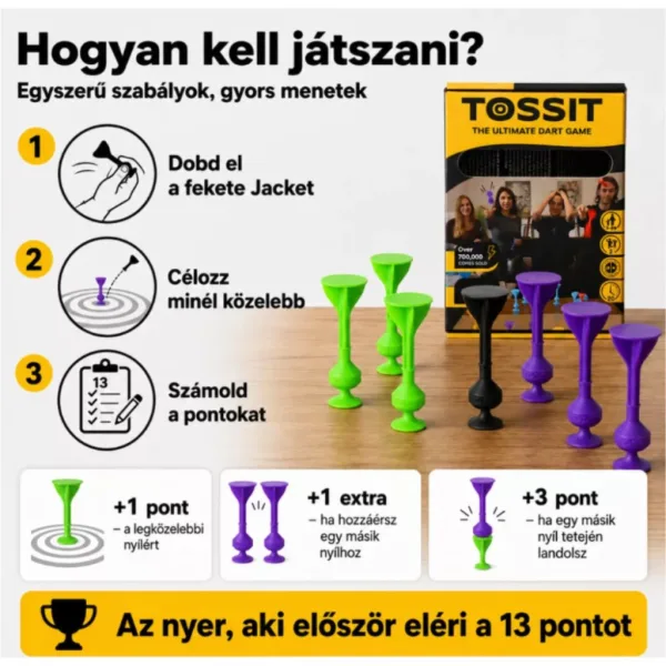 Tossit Starter Pack lila-grün Silikon haftenden Dart Gesellschaftsspiel Bild 3