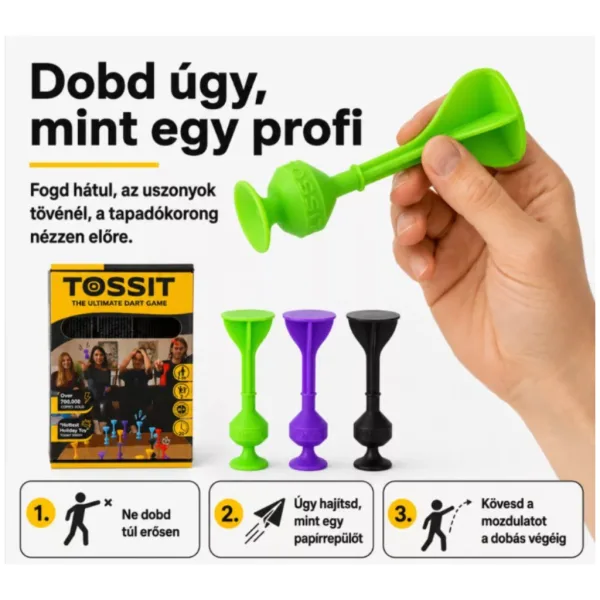 Tossit Starter Pack lila-grün Silikon haftenden Dart Gesellschaftsspiel Bild 4