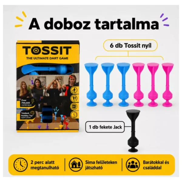 Tossit Starter Pack rosa-blaues Silikon-Saugnapf-Darts-Spiel Bild 2