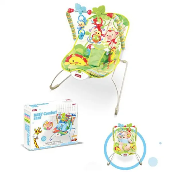Vibrierende Babywippe mit Tiermuster Bild 2