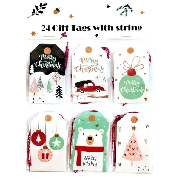 Weihnachtliches 24er-Set Geschenkanhänger in verschiedenen Ausführungen Bild 3