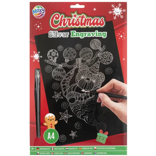 Weihnachtliches Kratzbild, A4 verschiedene - 1Stück Bild 2