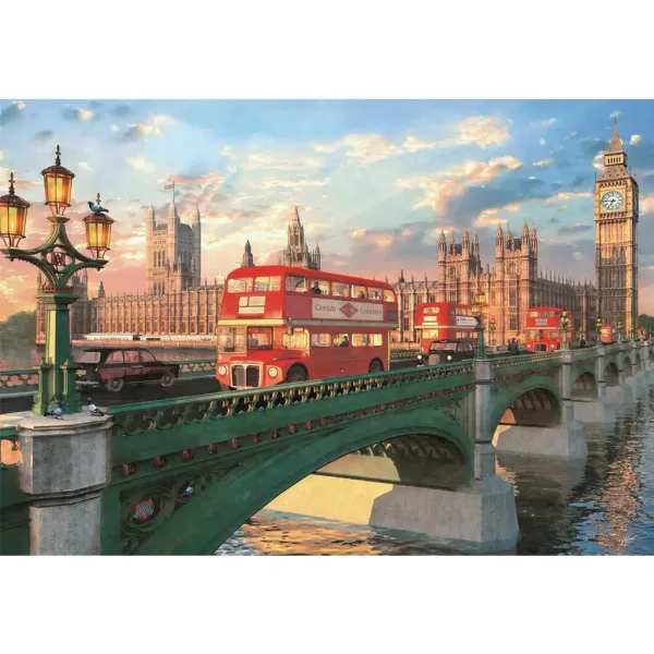 Westminster Brücke bei Sonnenuntergang 500 Teile HQC Kompaktpuzzle - Clementoni Bild 2