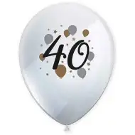 "40" Jahre bedruckte Latexballons 6er-Set