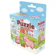 16-teiliges Malbuch-Puzzle 2-in-1 - Schwein
