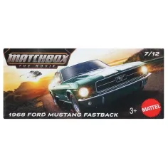 Matchbox A Film: 1968 Ford Mustang Fastback mit Pappschachtel Spielzeugauto 1/64 – Mattel