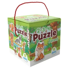 2-3-4 Teile Puzzle - Waldtiere Bild 1