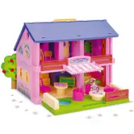 2-stöckiges Puppenhaus mit Möbeln - Wader