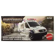 Matchbox A Film: 2024 Mercedes-Benz Sprinter Ambulanz Pappbox Kleinwagen 1/64 – Mattel