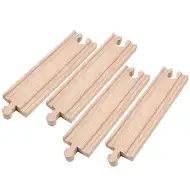 4 Stück gerade Schienenelemente aus Holz
