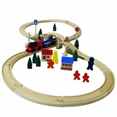 8-teiliger Holzeisenbahn-Set Bild 3