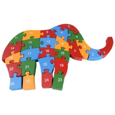 ABC - 123 Elefanten Holz Lernpuzzle Bild 2