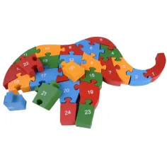ABC - 123 Elefanten Holz Lernpuzzle Bild 3