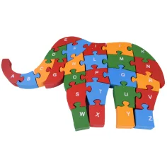 ABC - 123 Elefanten Holz Lernpuzzle Bild 4