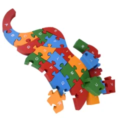 ABC - 123 Elefanten Holz Lernpuzzle Bild 5