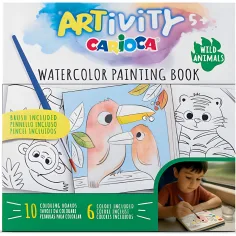 ARTivity: Tiere Aquarell-Ausmalbuch mit Pinsel – Carioca