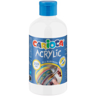 Acrylfarbe, weiß, 250 ml - Carioca