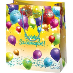 Alles Gute zum Geburtstag! Gelbe exklusive große Geschenktasche 26x13x33 cm