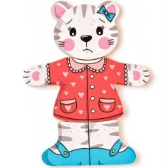 Anziehbare Katze Holzpuzzle 18-teilig - Woodyland Bild 5
