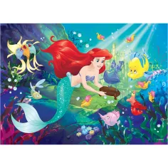 Ariel die kleine Meerjungfrau 2-in-1 Puzzle und Malbuch, 60 Teile, 50x35cm – Lisciani Bild 2
