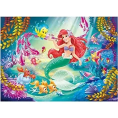 Arielle, die Meerjungfrau 2-in-1-Puzzle und Ausmalbild, 108-teilig, 50x35 cm – Lisciani Bild 2