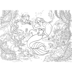 Arielle, die Meerjungfrau 2-in-1-Puzzle und Ausmalbild, 108-teilig, 50x35 cm – Lisciani Bild 3