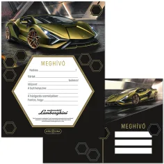 Ars Una: 10-teiliges Einladungsset mit gelbem Lamborghini‑Motiv und Umschlag