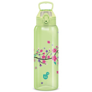 Ars Una: 3D Snow Flower, grün mit Blumenmuster, BPA-freie Trinkflasche, 700 ml