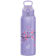 Ars Una: 3D Snow Flower lila doppelwandige Metallflasche 700 ml
