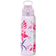 Ars Una: 3D-Strandblumen lila, doppelwandige Metall-Trinkflasche 700 ml