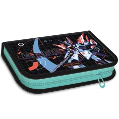 Ars Una: A.R.M.S. aufklappbares, gefülltes Federmäppchen mit Robotermotiv, 12,8 × 19,3 × 3,6 cm