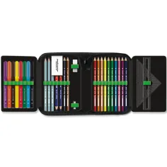 Ars Una: Aufklappbares, gefülltes Federmäppchen mit grünem Lamborghini‑Motiv, 12,8 x 19,3 x 3,6 cm Bild 2