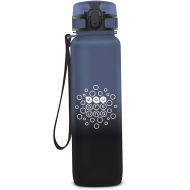 Ars Una: BPA-freie Motivations-Trinkflasche mit Farbverlauf, matt - 1000 ml - Stürmische Nacht