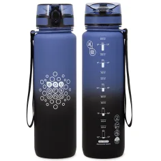Ars Una: BPA-freie Motivations-Trinkflasche mit Farbverlauf, matt - 1000 ml - Stürmische Nacht Bild 2